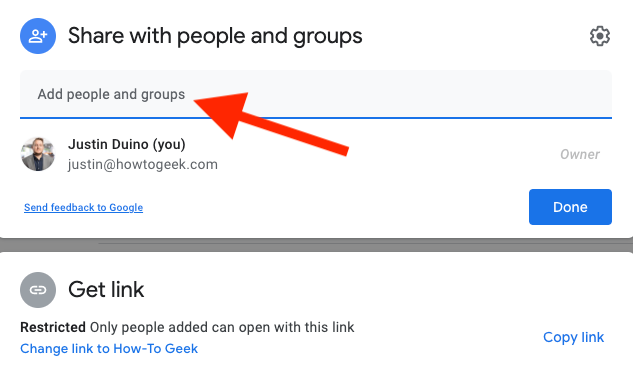 Снимок: окно доступа с полем для ввода адреса получателя