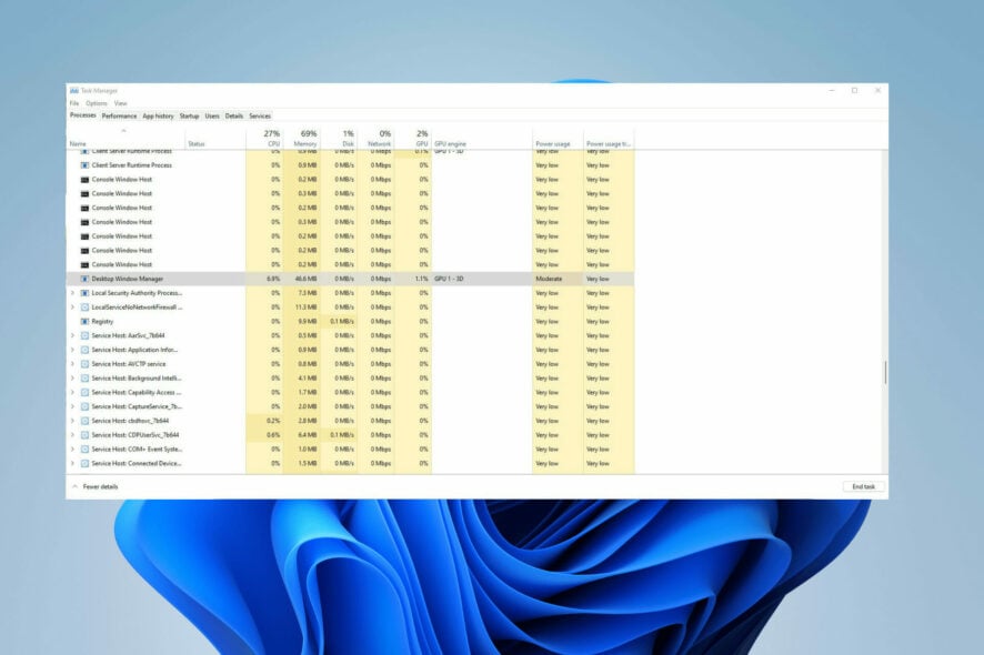 Устранение высокой загрузки GPU процессом Desktop Window Manager