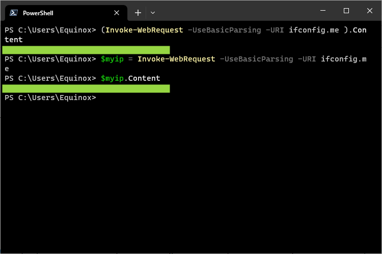 Публичный IP выделен в PowerShell