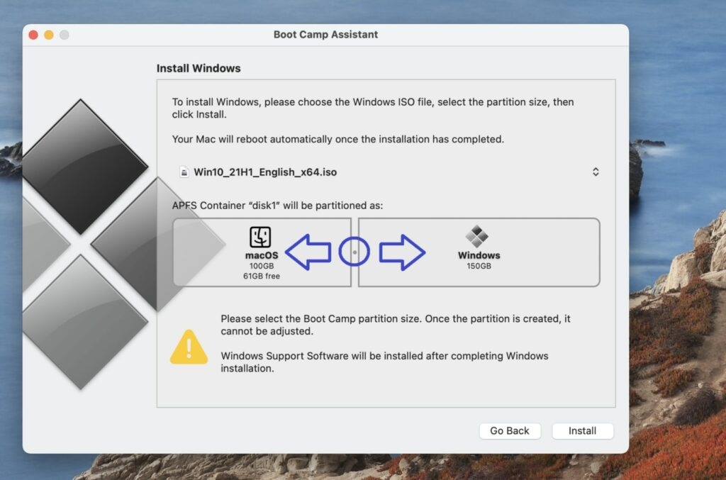 Процесс установки Boot Camp