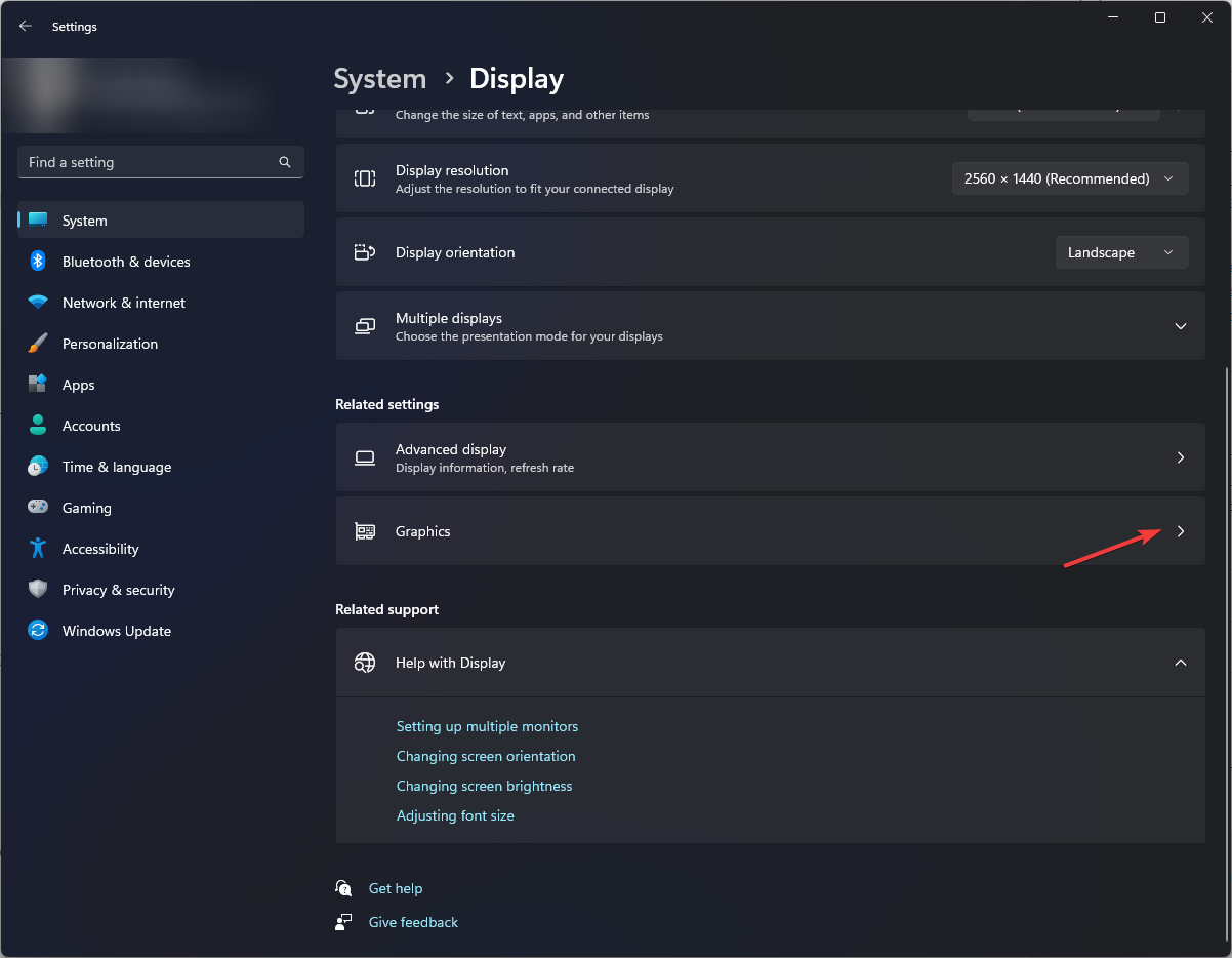 Параметр Графика в Windows