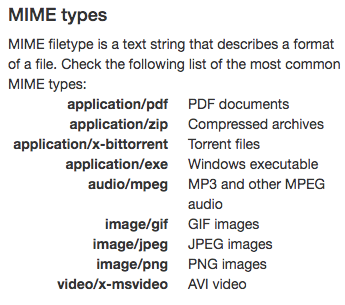 Пример настроек правил по MIME‑типу и пути назначения