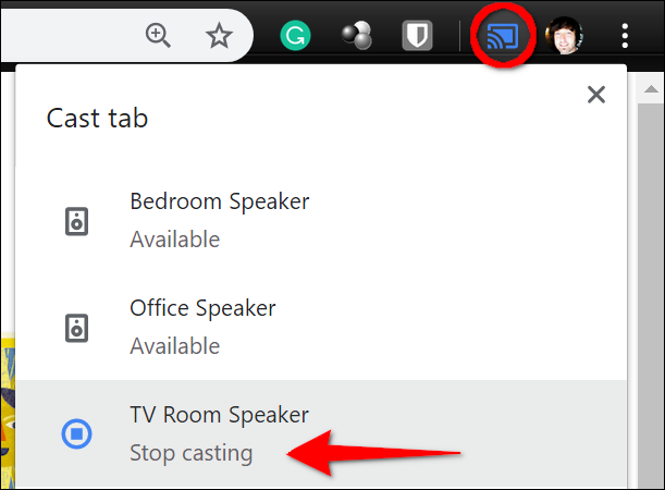 Отключение передачи на Google Home