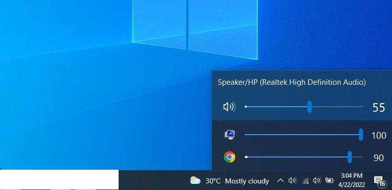 Приложение EarTrumpet с отдельными регуляторами громкости приложений