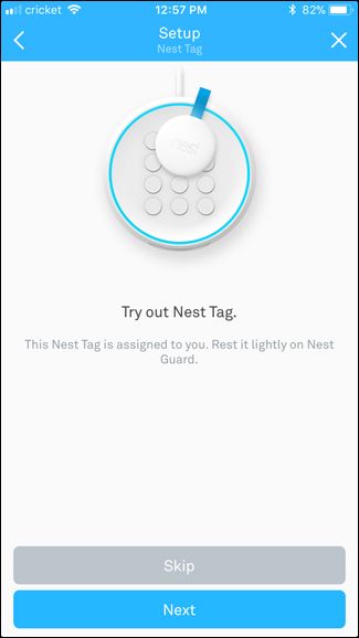 Успешное подключение Nest Tag