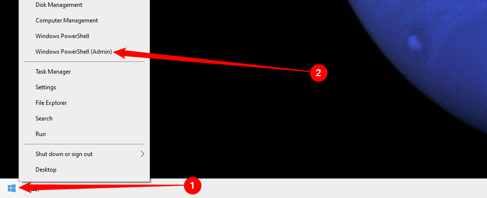 Запуск Windows PowerShell через меню Power User