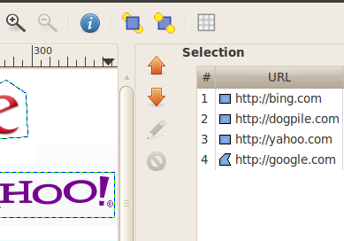 Рабочие области: карта и список ссылок