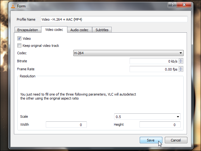 Параметры: изменение разрешения и масштаба