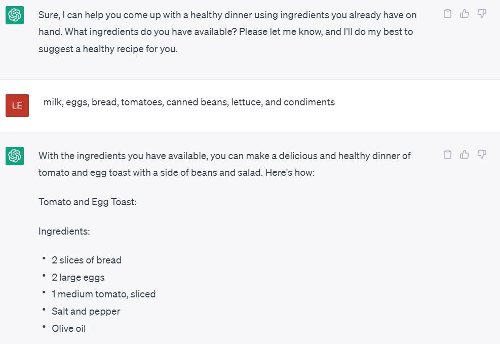 Идеи ужина с имеющимися ингредиентами