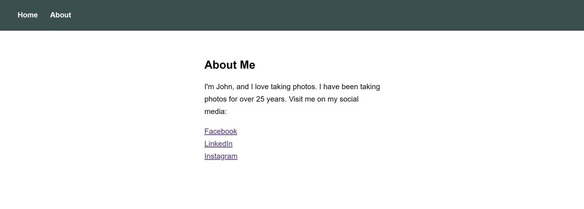 Angular-приложение показывает страницу About