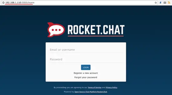 Rocket.Chat установлен и работает