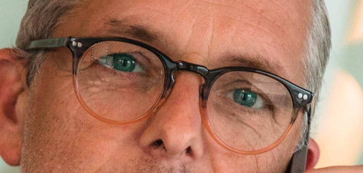 Выделение первого блика вокруг глаза