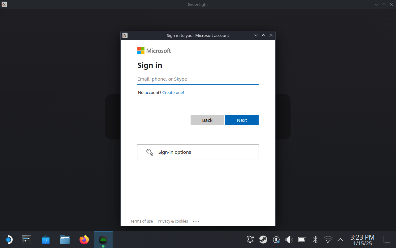 Войдите в Greenlight с аккаунтом Xbox.
