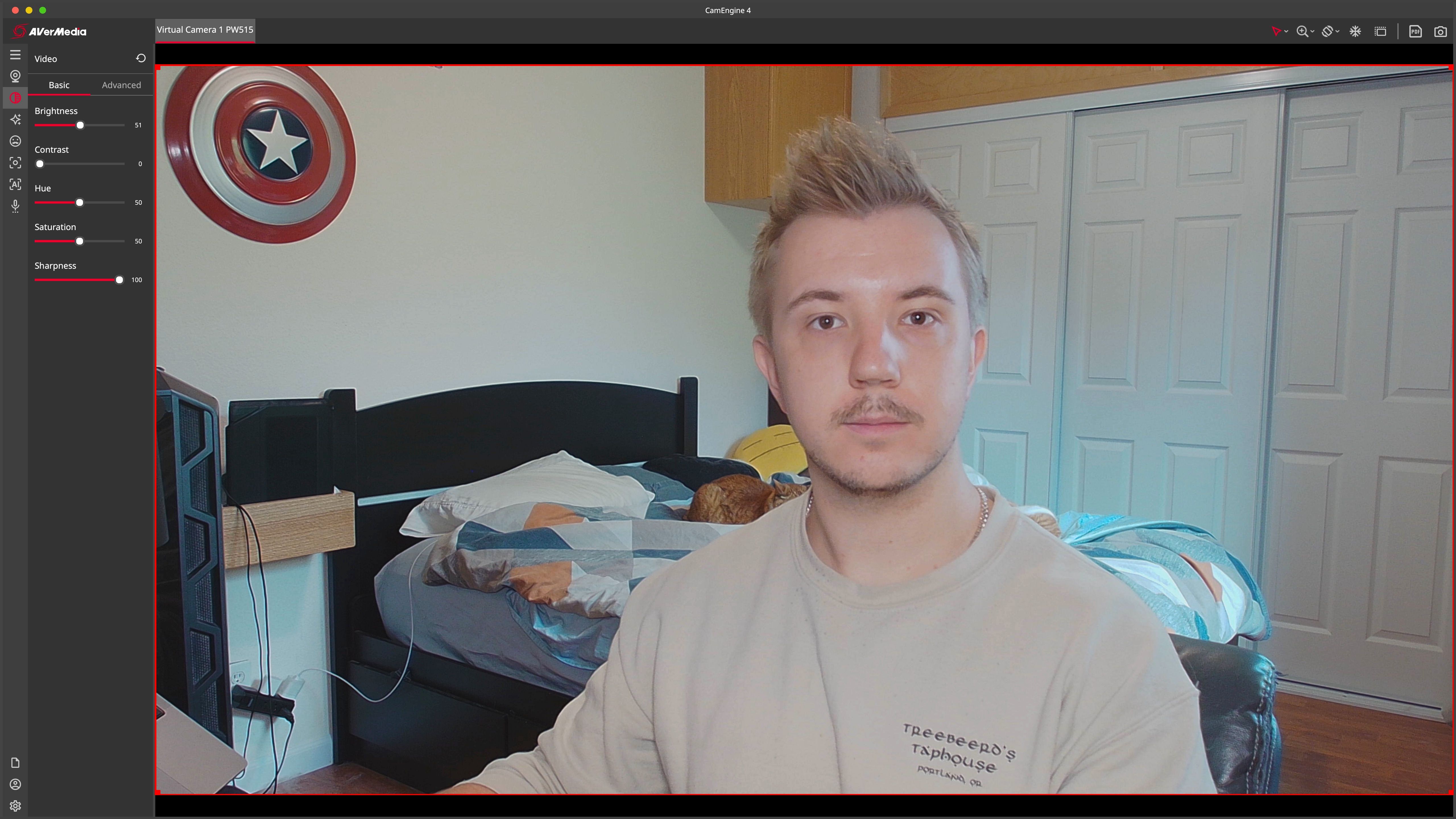 Low contrast webcam example