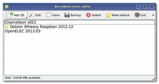Образ добавлен в меню BerryBoot