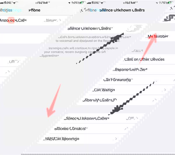 iPhone: переключатель 'Отключить звук неизвестных абонентов'