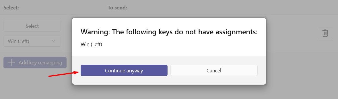 Подтверждение Continue Anyway в PowerToys