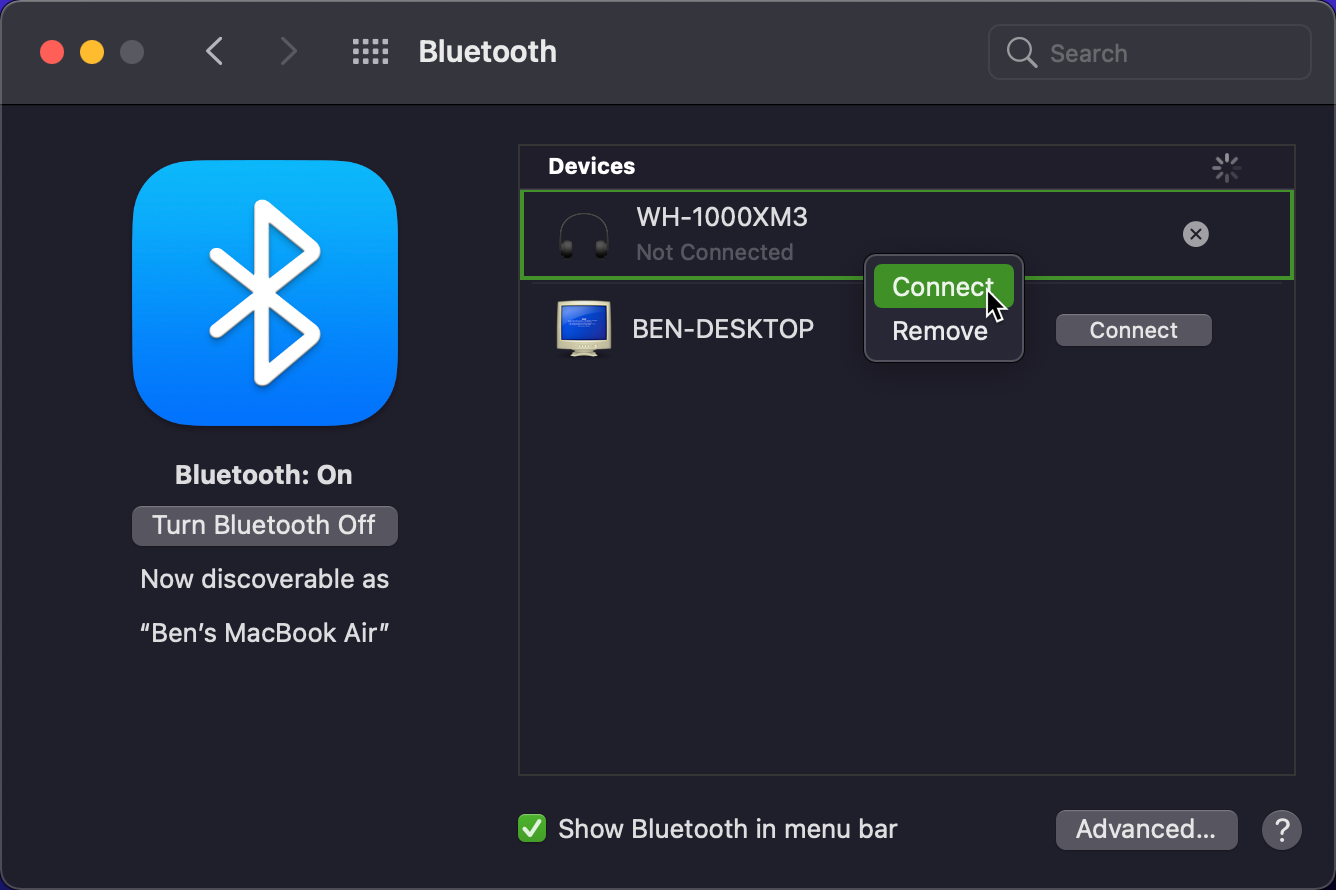 macOS Remove Bluetooth Device