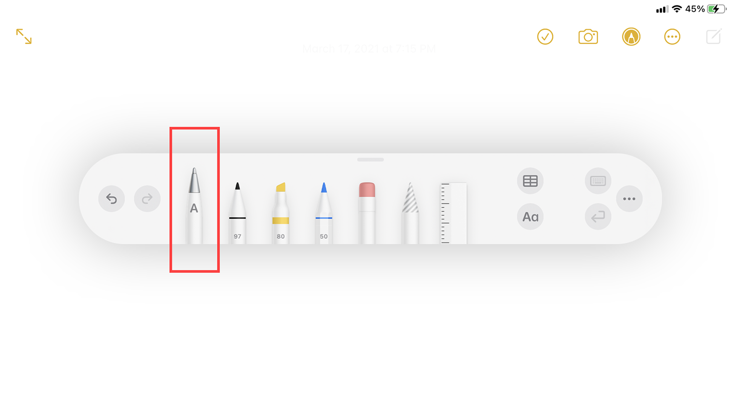 Активировать Scribble в Заметках