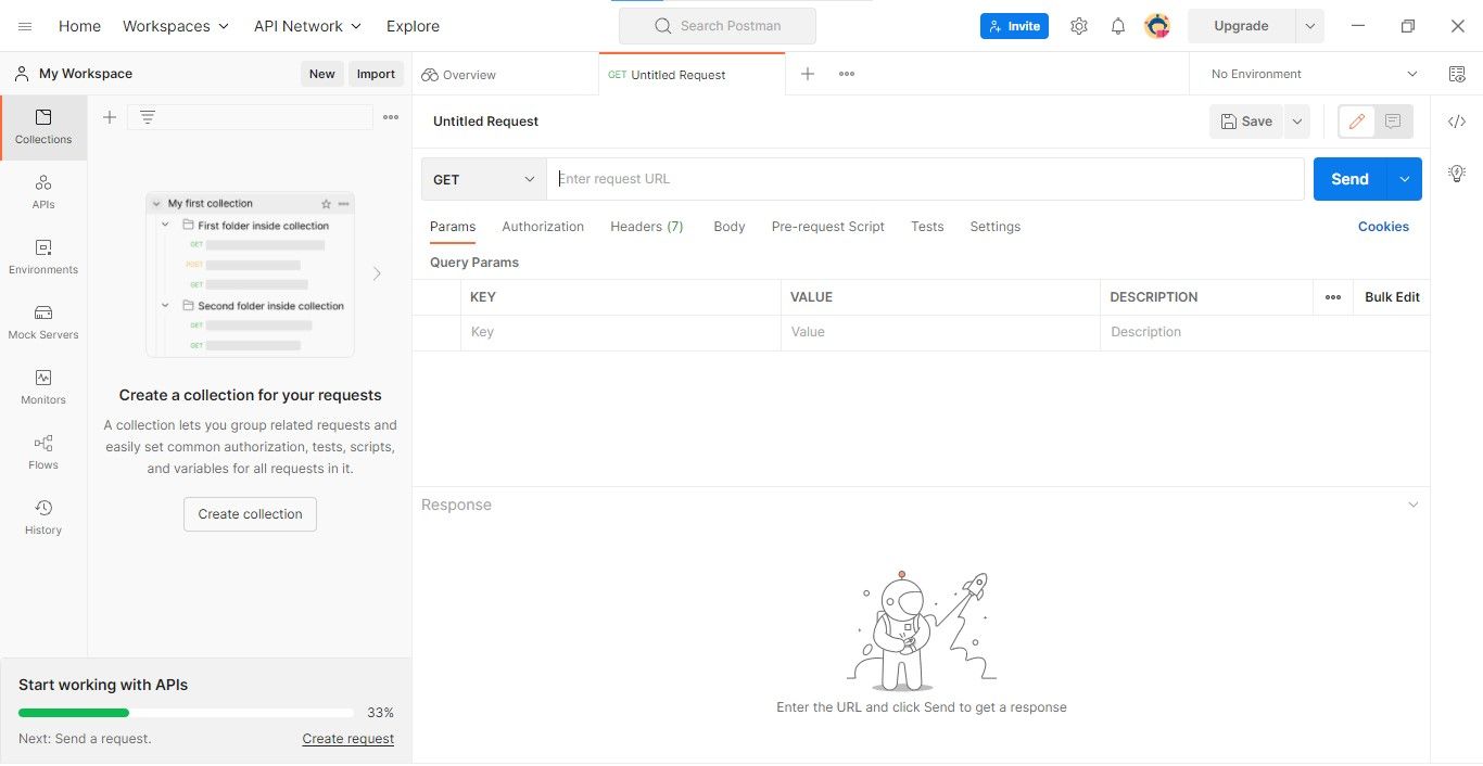 Интерфейс создания HTTP-запроса в Postman
