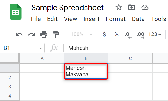 Ввод содержимого второй строки.