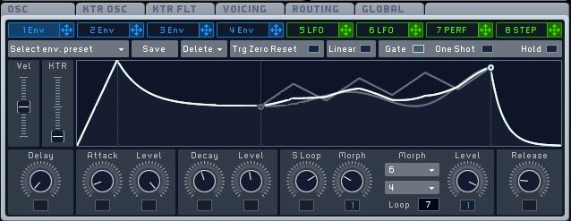 Секция огибающих в Massive