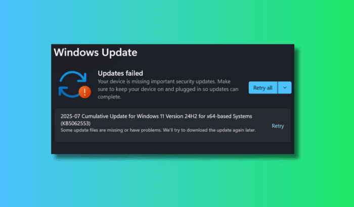 KB5062553 не устанавливается в Windows 11 — как исправить