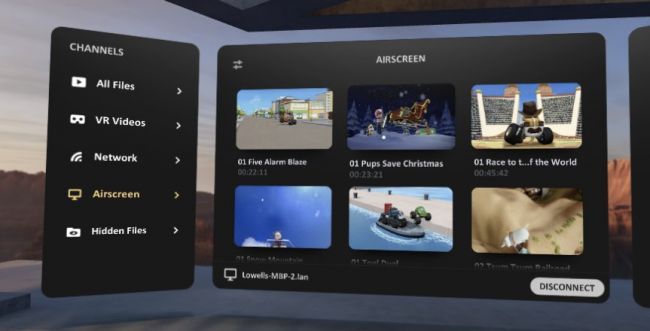 Skybox на мобильном шлеме: интерфейс проигрывателя