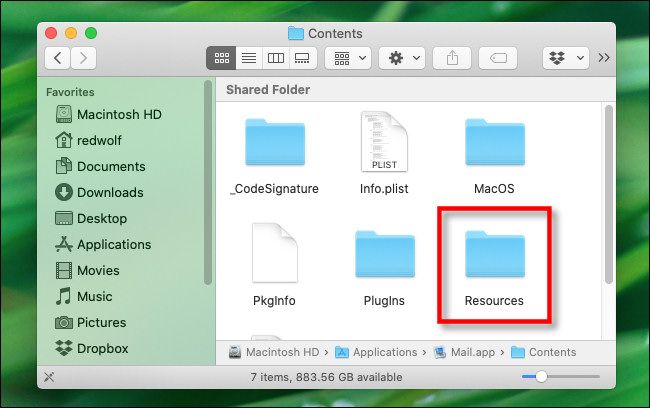 Within the Mac application package, open the 
