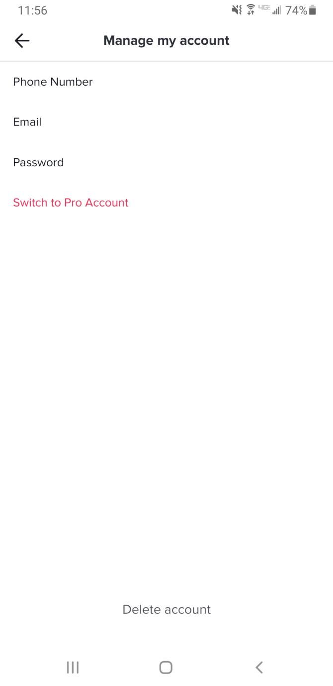 TikTok Manage My Account