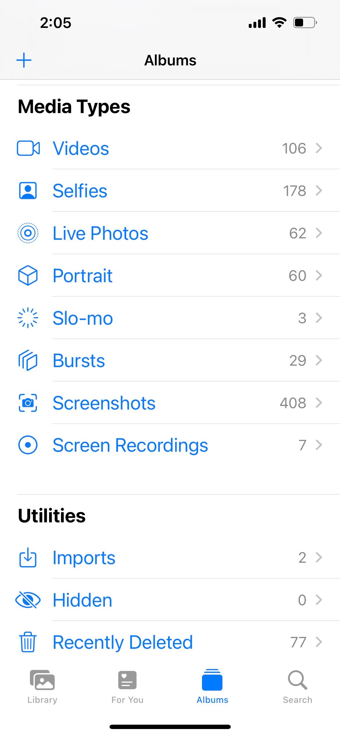 media types in iphone photo apps