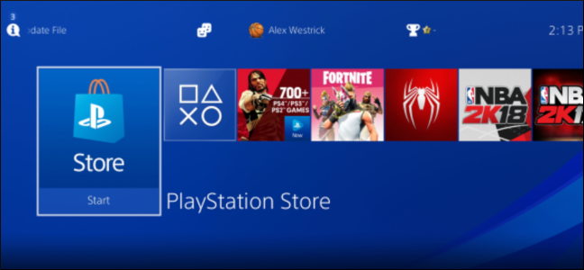 Экран PlayStation Store на консоли