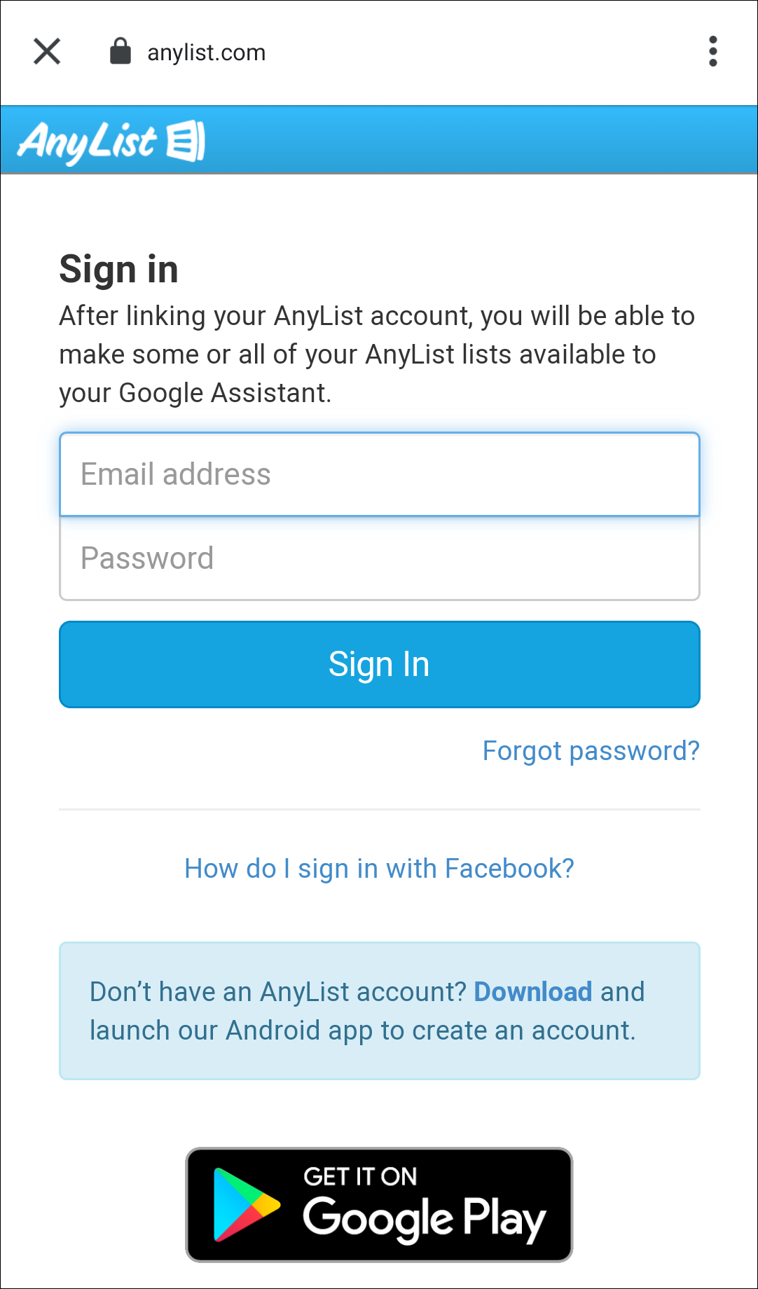 google home anylist setup