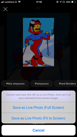 Выбор режима сохранения Live Photo: Full Screen или Fit to Screen