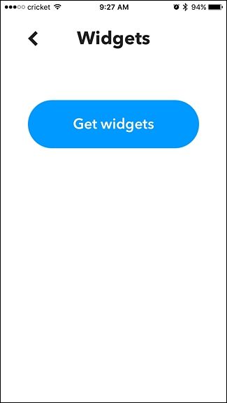 Кнопка Get Widgets в IFTTT на iPhone