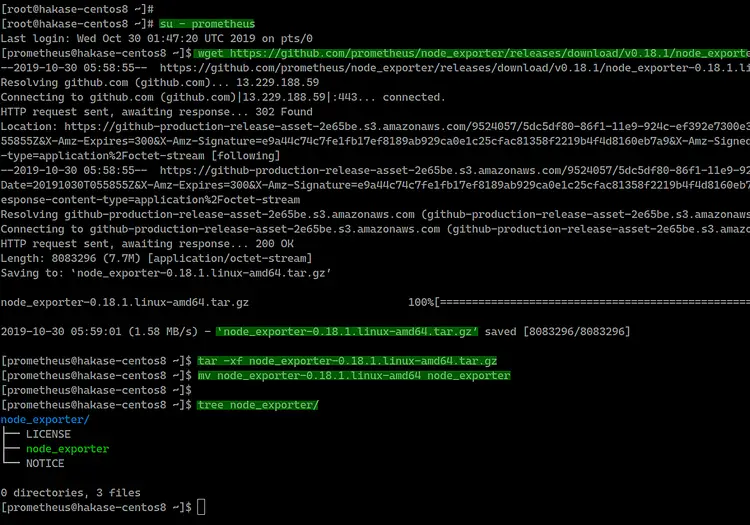 Загрузка и распаковка node_exporter