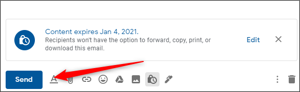 Кнопка отправки письма в Gmail