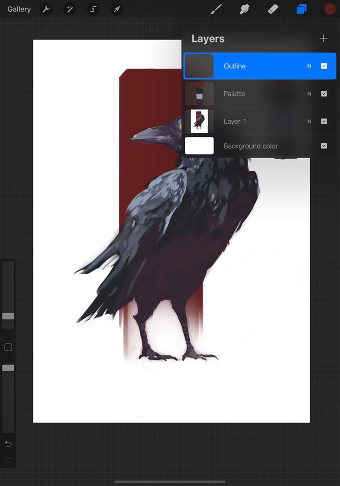 Контур рисунка на отдельном слое