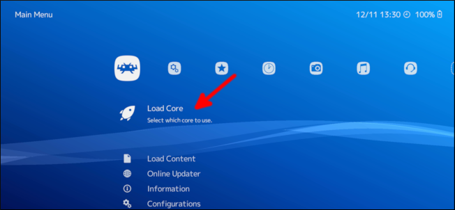 Список доступных Cores в RetroArch