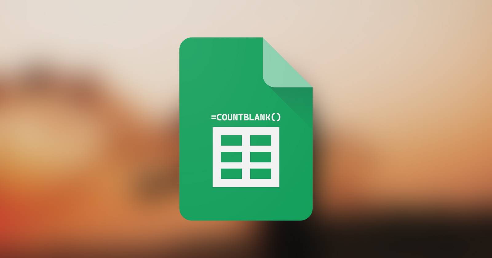 Google Sheets logo с выгравированным COUNTBLANK