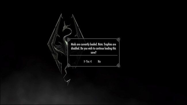 Предупреждение о деактивации трофеев при модах