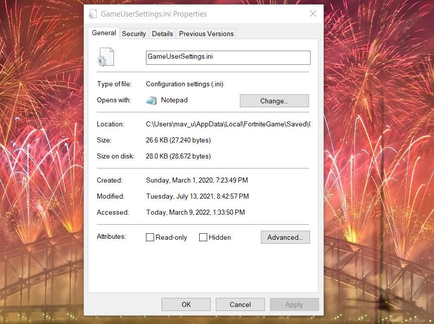 Опция «Только для чтения» в свойствах файла
