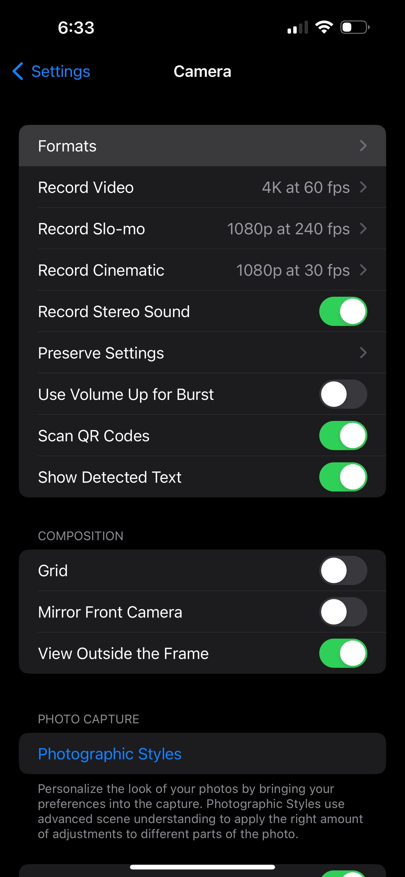 Форматы камеры в iOS