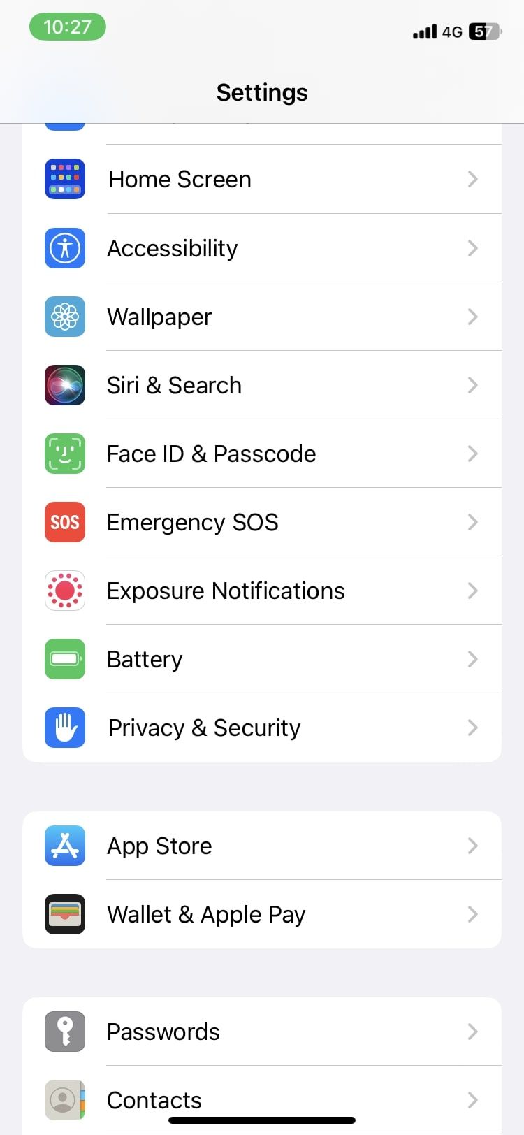 Siri и поиск в настройках iPhone