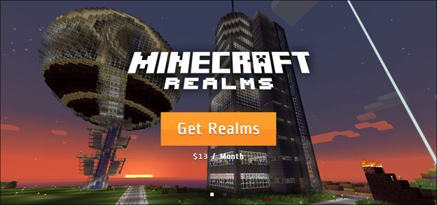 Фото интерфейса Minecraft Realms с отображением мира