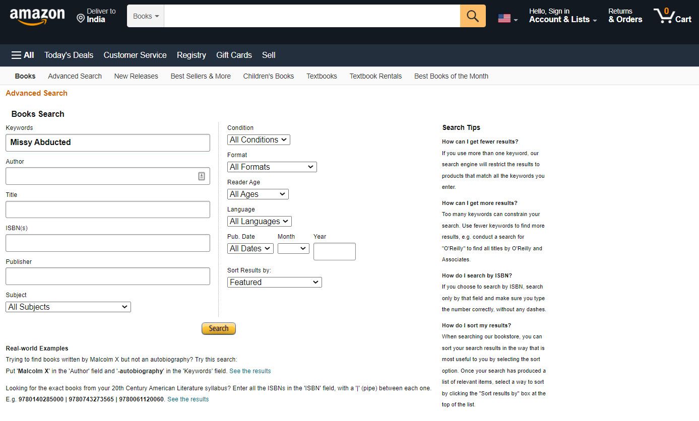 Amazon Advanced Book Search