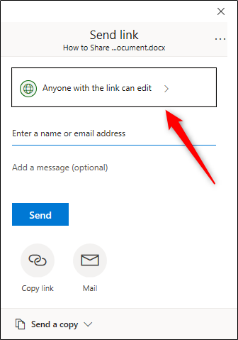 Опция 'Любой по ссылке может редактировать' в Word