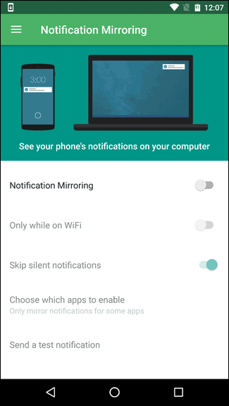 Экраны настроек Pushbullet