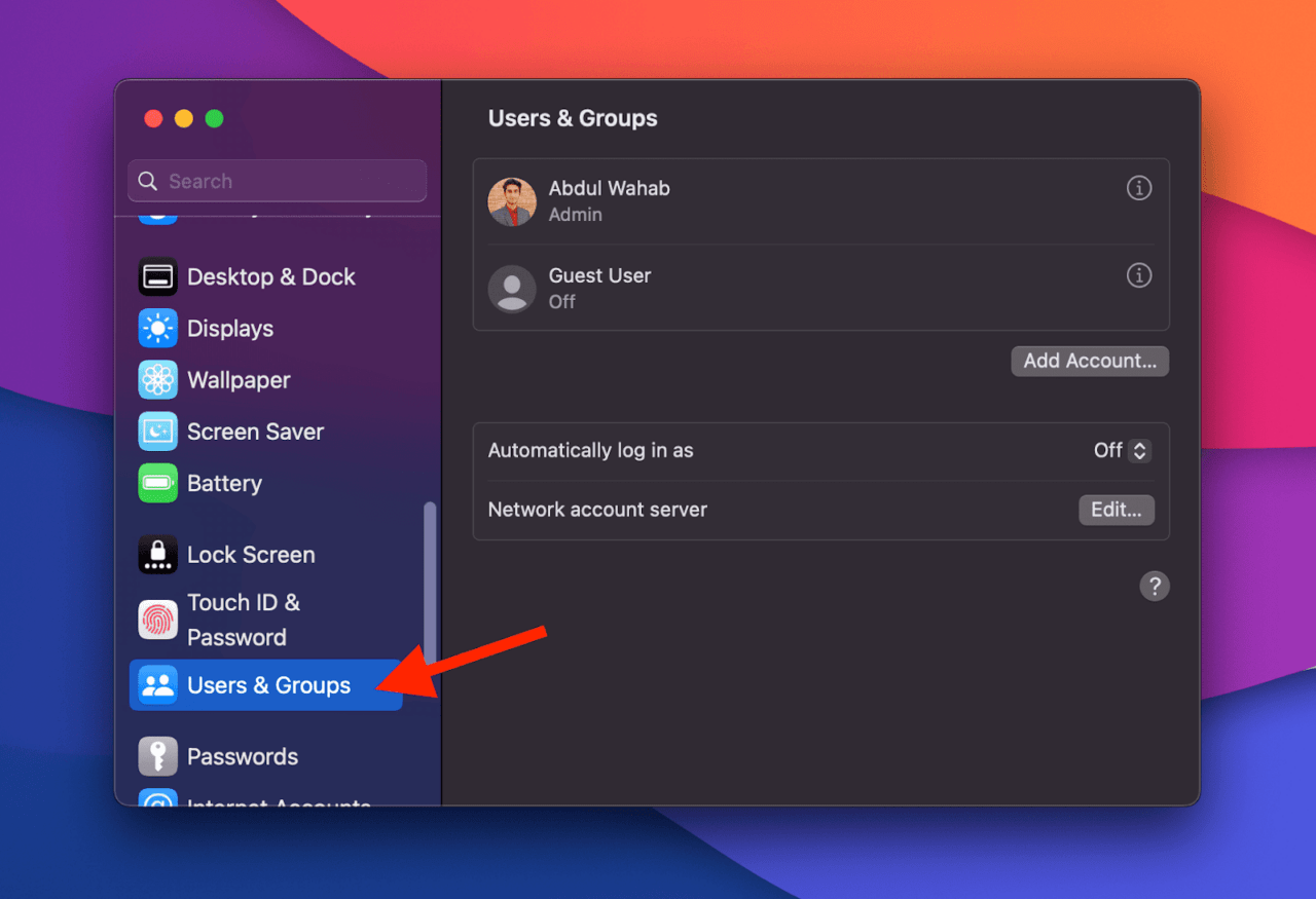 Пользователи и группы macOS