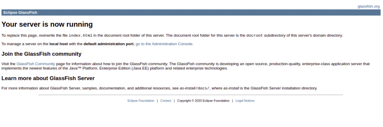 Сервер GlassFish запущен